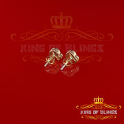 King of Blings-Micro Pave 0.11ct Real Diamonds 925 Yellow Silver Women's & Men's Heart Earrings KING OF BLINGS