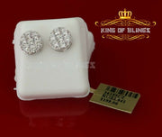 King of Blings- 3.02ct Cubic Zirconia 925 White Sterling Silver Hip Hop Round Earring for Ladies KING OF BLINGS
