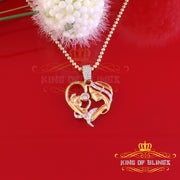 King Of Bling's MOM'S Embrace Lovely Pendant @ Mother's Day Yellow Silver 0.85ct Cubic Zirconia KING OF BLINGS