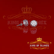 King of Blings- 1.14ct Cubic Zirconia 925 White Silver Women's & Men's Hip Hop Flower Earrings KING OF BLINGS