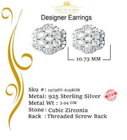 King of Bling's 925 Yellow Silver 2.7ct Cubic Zirconia Flower Fashion Women's & Men's Earrings KING OF BLINGS