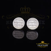 King of Blings- 0.68ct Cubic Zirconia 925 Sterling White Silver Round Men's & Women's Earrings KING OF BLINGS