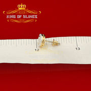 King of Bling's Aretes Para Hombre 925 Yellow Silver 0.5ct Cubic Zirconia Round Women's Earrings KING OF BLINGS