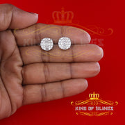 King of Blings- 925 Silver Real 1.02ct Cubic Zirconia Round White Earrings For Men's & Women's KING OF BLINGS