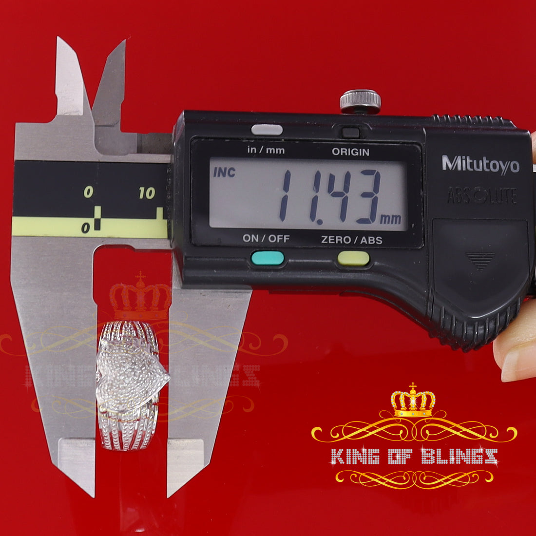 King Of Bling's Real Diamond 0.20 CT White 925 Sterling Silver Womens Promise Heart Ring Size 7 KING OF BLINGS