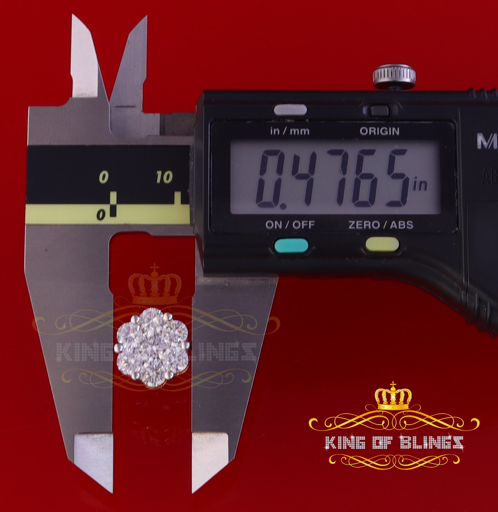 King of Bling's 925 Silver Yellow 1.56ct Cubic Zirconia Hip Hop Floral Women's & Men's Earrings KING OF BLINGS