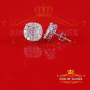 King of Bling's 925 Silver White 2.00ct VVS 'D' Moissanite Round Earrings Men's/Womens KING OF BLINGS