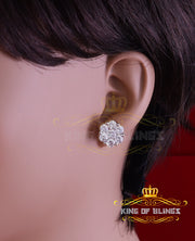 King of Bling's 925 Silver Yellow 1.56ct Cubic Zirconia Hip Hop Floral Women's & Men's Earrings KING OF BLINGS