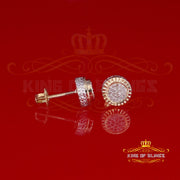 0.10ct Diamond 925 Sterling Silver Yellow Round Earrings For Men's / Women's KING OF BLINGS
