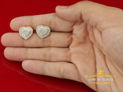 King of Blings-Aretes Para Hombre Heart 925 Yellow Silver 0.33ct Diamond Women's Style Earrings KING OF BLINGS