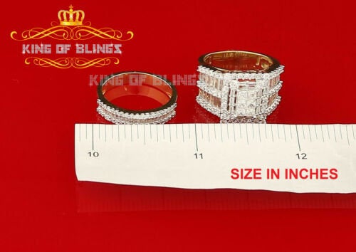 King Of Bling's Sterling Yellow Silver Square 5.00ct Cubic Zirconia Bridal Womens Ring Size 7.5 KING OF BLINGS