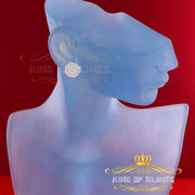King of Bling's 925 Yellow Sterling Silver 0.90ct Cubic Zirconia Hip Hop Round Women's Earrings KING OF BLINGS