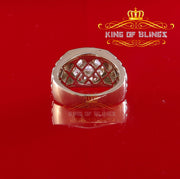 King Of Bling's 925 Yellow Sterling Silver 2.34ct Cubic Zirconia Promise Flower Ring Size 7 KING OF BLINGS