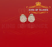 King of Blings- 925 White Silver Aretes Para Hombre 0.87ct Cubic Zirconia Round Women's Earring KING OF BLINGS