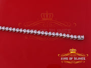 925 White Silver 8MM 0.8CT Cubic Zircon Tennis Men's/Womens Bracelet 9 Inch long KING OF BLINGS