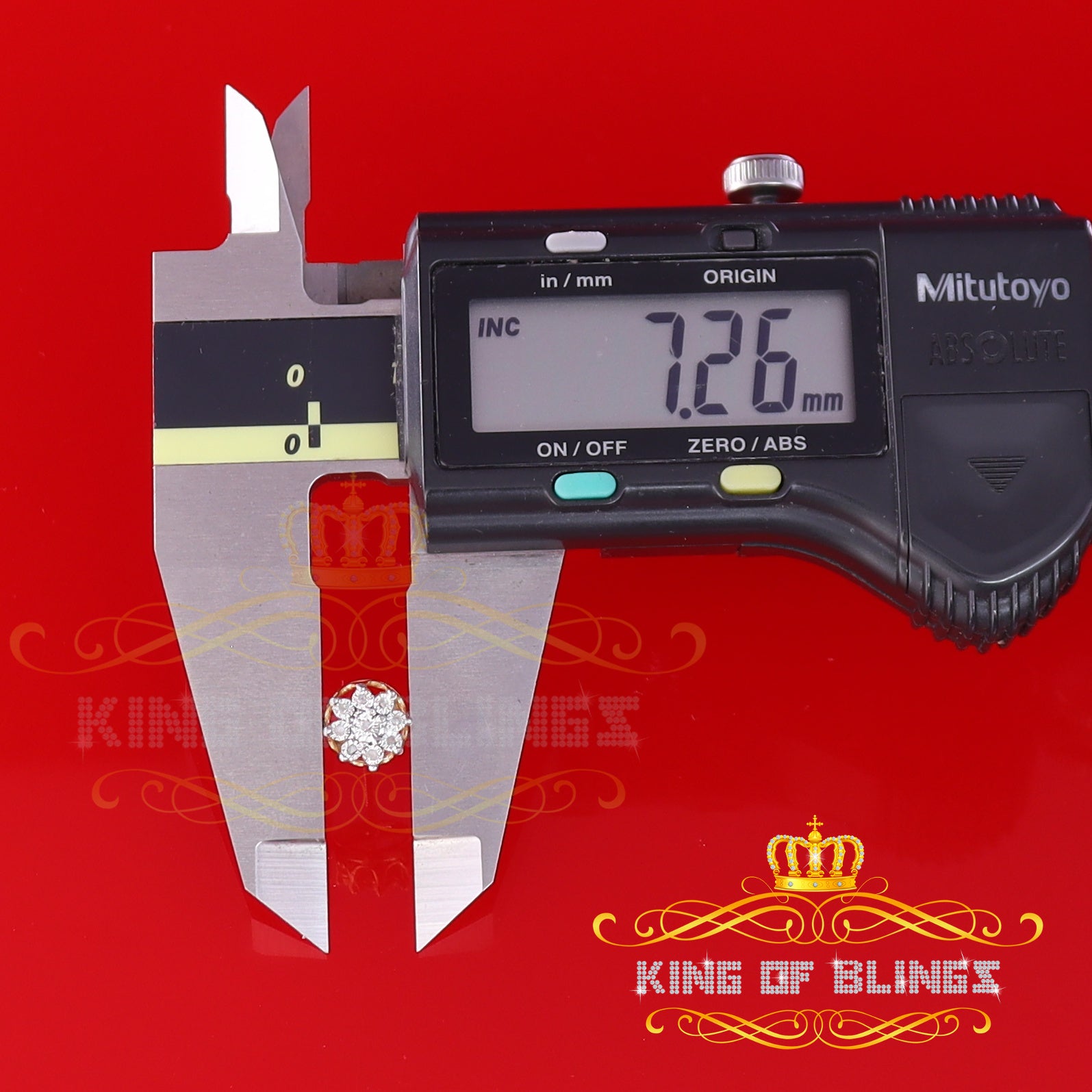 King of Blings-0.05ct Diamond 925 Sterling Silver Yellow For Men's & Women's Floral Earrings KING OF BLINGS