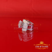 12.60ct Cubic Zirconia White Sterling Silver Men's/ Women 3PC Wedding Rings SZ7 KING OF BLINGS