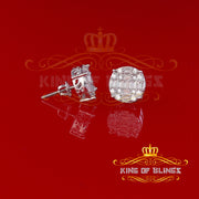 King of Blings- 925 Silver Real 1.02ct Cubic Zirconia Round White Earrings For Men's & Women's KING OF BLINGS