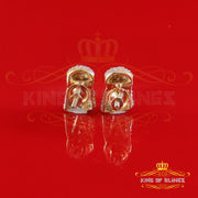 King of Blings-0.25ct Diamond 925 Sterling Silver Yellow for Men's & Women Stud Jesus Earrings King of Blings