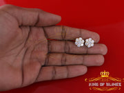 King of Bling's 8.72ct Cubic Zirconia 925 Silver Yellow For Men's & Women's Floral Style Earring KING OF BLINGS