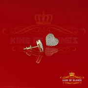 King of Blings-Aretes Para Hombre Heart 925 Yellow Silver 0.25ct Diamond Women's /Men's Earring KING OF BLINGS