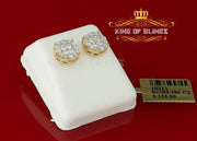 King of Bling's 925 Yellow Silver 0.96ct Cubic Zirconia Women's & Men's Hip Hop Flower Earrings KING OF BLINGS