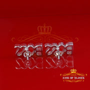 King Of Bling's BOSS Women's Stud Earrings with 0.33 Ct Natural Diamonds in White 925 Silver KING OF BLINGS
