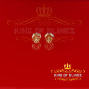 King of Bling's 925 Yellow 1.96ct Sterling Silver Cubic Zirconia Women's Hip Hop Round Earrings KING OF BLINGS
