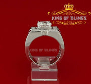 4.50ct Cubic Zirconia 925 White Silver Men's Adjustable Ring Size From 9 to 11 KING OF BLINGS