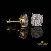 King of Bling's 925 Yellow Sterling Silver 0.86ct Cubic Zirconia Round Women's Hip Hop Earrings KING OF BLINGS