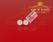 King of Blings- Aretes Para Hombre 925 White Silver 2.0ct Cubic Zirconia Round Women's Earrings KING OF BLINGS