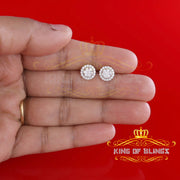 King of Bling's 925 Yellow Silver 0.90ct Cubic Zirconia Women's & Men's Hip Hop Flower Earrings KING OF BLINGS
