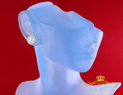 King of Blings- Aretes Para Hombre 925 White Silver 1.68ct Cubic Zirconia Round Women's Earrings KING OF BLINGS