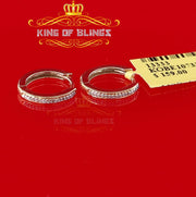 0.10ct Diamond 925 Sterling Silver Yellow Hoop Stud Earrings For Men's / Women's KING OF BLINGS