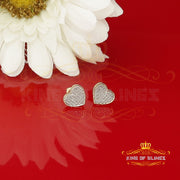 King of Blings-Aretes Para Hombre Heart 925 Yellow Silver 0.25ct Diamond Women's /Men's Earring KING OF BLINGS