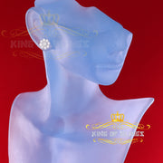 King of Bling's 925 Yellow Silver 2.1ct Cubic Zirconia Women's & Men's Hip Hop Floral Earrings KING OF BLINGS