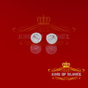 King of Bling's 1.00ct VVS 'D' Moissanite Men's/Womens Silver White Stud Baguette Earrings KING OF BLINGS