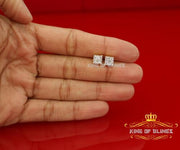 King of Bling's 925 Yellow Silver 0.38ct Cubic Zirconia Women's & Men's Hip Hop Square Earrings KING OF BLINGS