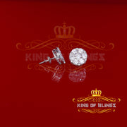 King of Blings- White 925 Sterling Silver 4.83ct Cubic Zirconia Women's & Men's Round Earrings KING OF BLINGS