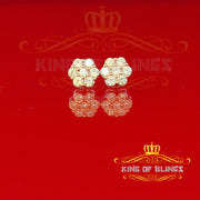King of Blings- 4.12ct Cubic Zirconia 925 White Sterling Silver Women's Hip Hop Flower Earring KING OF BLINGS