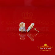 King of Blings-0.50ct Diamond 925 Sterling Silver Yellow for Men's & Women Stud JESUS Earring King of Blings