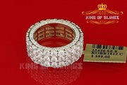 King Of Bling's 925 Sterling Yellow Silver 28.50ct Cubic Zirconia Eternity Men Ring Size 8 KING OF BLINGS