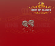 King of Blings- Aretes Para Hombre 925 White Silver 2.96ctCubic Zirconia Round Women's Earrings KING OF BLINGS