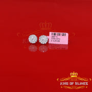 King of Blings- 1.28ct Cubic Zirconia White 925 Sterling Silver For Men's/Womens Round Earrings KING OF BLINGS