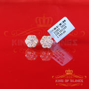 King  of Bling's Men's/Women's 925 Silver Yellow 2.00ct VVS 'D' Moissanite 7 Floral Stud Earrings KING OF BLINGS
