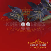 King of Blings- Aretes Para Hombre 925 White Silver 2.45ct Cubic Zirconia Round Women's Earring KING OF BLINGS