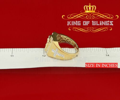 King Of Bling's Jesus Design Yellow Cubic Zirconia 0.45ct Men's Adjustable Ring From SZ 9 to 11 KING OF BLINGS
