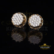 King of Bling's 925 Yellow Silver 1.13ct Cubic Zirconia Women's & Men's Hip Hop Flower Earrings KING OF BLINGS