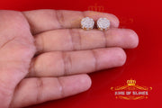 King of Bling's Men's/Womens Silver Yellow 0.50ct VVS 'D' Moissanite 2 Round Earrings KING OF BLINGS