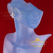 King of Blings- 925 White Silver Ladies Fleur de Lis Screw Back 2.43ct Cubic Zirconia Earrings KING OF BLINGS